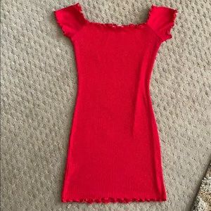 better❤️be red off shoulder mini tight dress